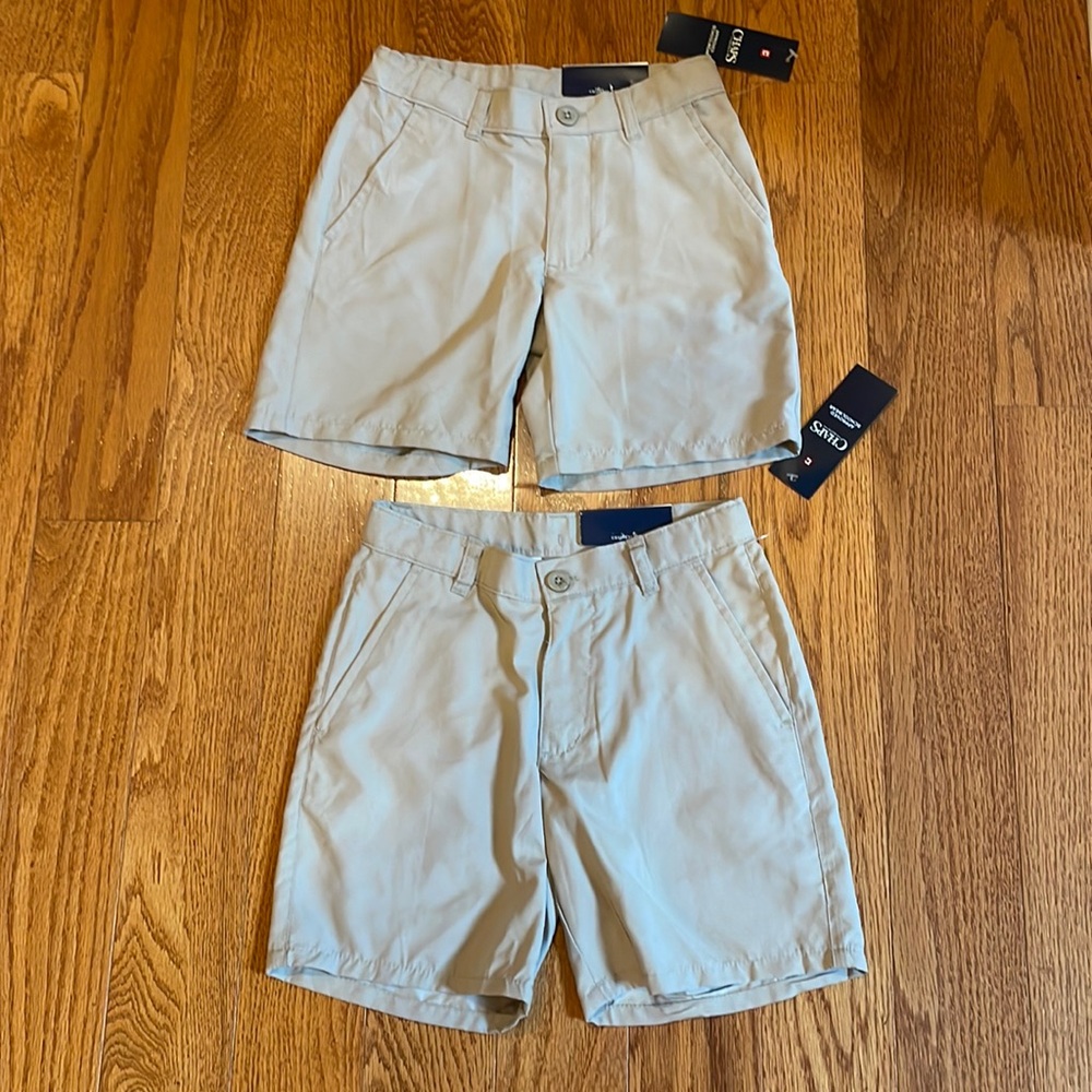 Chaps Boy’s Performance Khaki Shorts Bundle of 2 Pair size 5 New with Tags